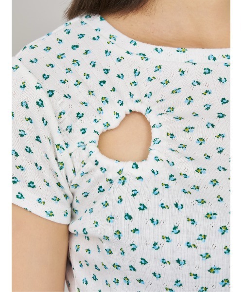 ハートオープンフローラルTシャツ（Tシャツ/カットソー