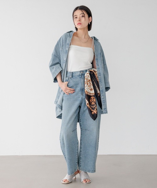 BAYFLOW（ベイフロー）の「90×90 大判スカーフ（バンダナ/スカーフ・レディース・ブラック/ピンク・FREE）」の3枚目の写真