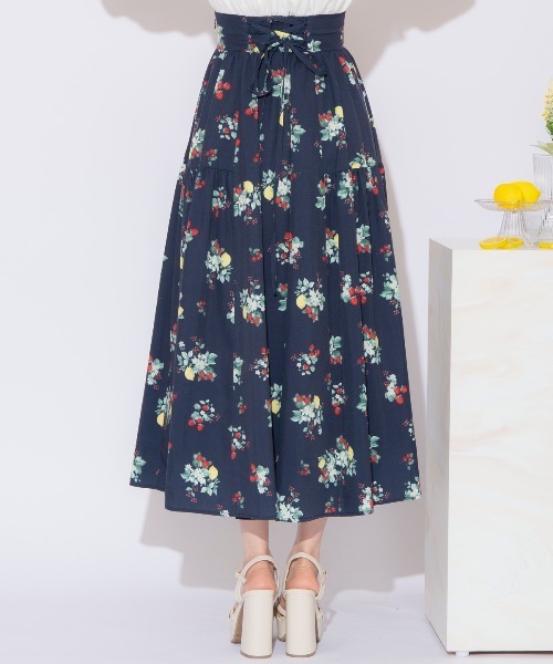 WILLSELECTION（ウィルセレクション）の「フルーツプリントギャザー切替スカート（スカート・レディース・ネイビー/オフホワイト・FREE）」の21枚目の写真
