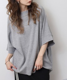 コットンワッフル7分袖ドルマンTシャツ