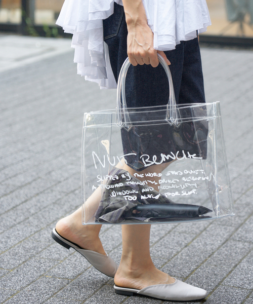IENA（イエナ）の「IENA CLEAR TOTE BAG（トートバッグ・レディース・ホワイト/ネイビー・FREE）」の4枚目の写真