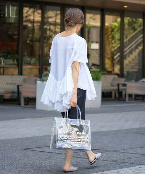 IENA（イエナ）の「IENA CLEAR TOTE BAG（トートバッグ・レディース・ホワイト/ネイビー・FREE）」の5枚目の写真