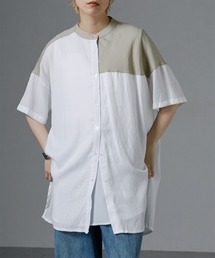 Soiunique | 配色切替デザインオーバーサイズシャツ　［Soiunique］(シャツ/ブラウス)