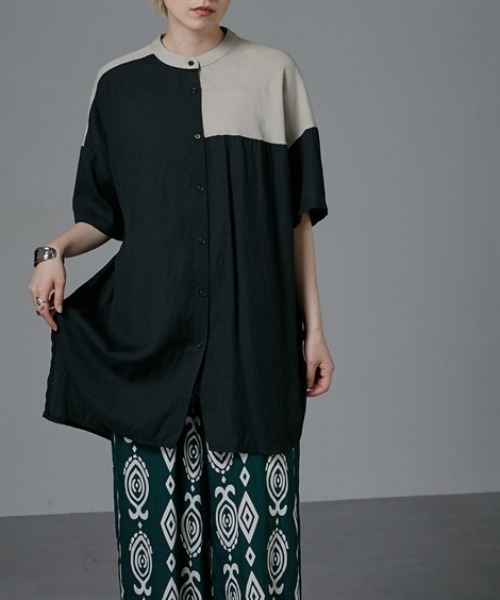 Soiunique（スワユニーク）の「配色切替デザインオーバーサイズシャツ　［Soiunique］（シャツ/ブラウス・レディース・ホワイト系/ブラック系・M）」の12枚目の写真