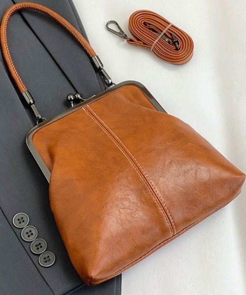 Per sist ence（パーシエンス）の「がま口フェイクレザー2WAYバッグ（ショルダーバッグ・レディース・ブラック/ブラウン・ONE SIZE）」の17枚目の写真