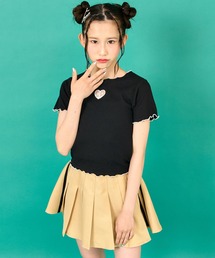ANAP GｉRL（アナップガール）の「ハートアキ メローリブ トップス（Tシャツ/カットソー・キッズ）」
