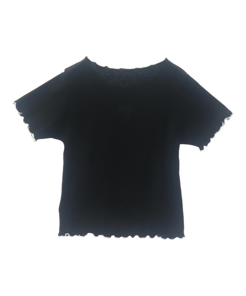 ANAP GｉRL（アナップガール）の「ハートアキ メローリブ トップス（Tシャツ/カットソー・キッズ・ホワイト/ブラック/ライム・S/M/XS）」の18枚目の写真