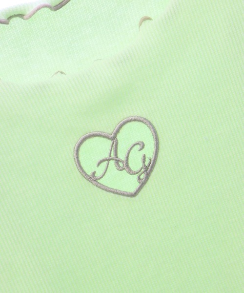 ANAP GｉRL（アナップガール）の「ハートアキ メローリブ トップス（Tシャツ/カットソー・キッズ・ホワイト/ブラック/ライム・S/M/XS）」の22枚目の写真