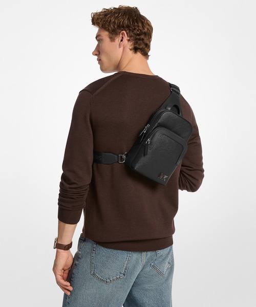 MICHAEL KORS(マイケルコース)の「EDISON クロスグレインレザー スリングパック(バックパック/リュック・メンズ・ブラック・FREE)」の2枚目の写真