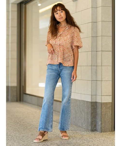 ババグーリトラベル ブラウスシャツ 濃紺 2023年秋 薄手コットン