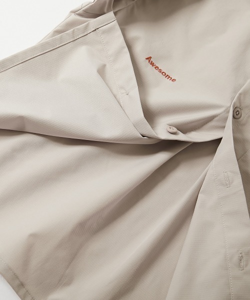 devirock(デビロック)の「撥水 ビッグシルエット ワークシャツ(シャツ/ブラウス・キッズ・グレイッシュベージュ/スミクロ/ブルー系・100cm/110cm/120cm/130cm/140cm/150cm/160cm)」の10枚目の写真