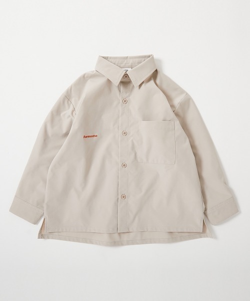 devirock(デビロック)の「撥水 ビッグシルエット ワークシャツ(シャツ/ブラウス・キッズ・グレイッシュベージュ/スミクロ/ブルー系・100cm/110cm/120cm/130cm/140cm/150cm/160cm)」の15枚目の写真