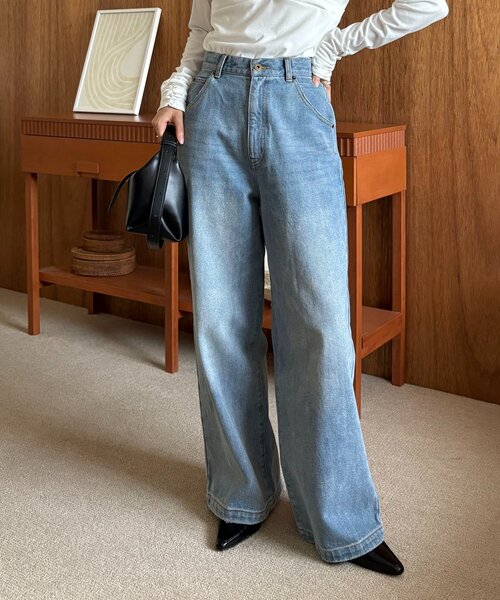 CAPRICIEUX LE'MAGE（カプリシューレマージュ）の「【3サイズ展開】ストレートルーズデニム（デニムパンツ・レディース・ブルー・38/PS/36）」の19枚目の写真