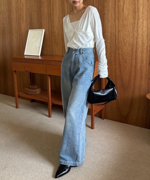 CAPRICIEUX LE'MAGE（カプリシューレマージュ）の「【3サイズ展開】ストレートルーズデニム（デニムパンツ・レディース・ブルー・38/PS/36）」の21枚目の写真