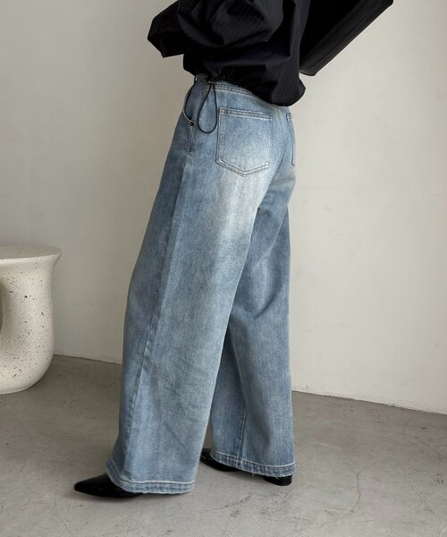 カプリシュレマージュ　ストレートルーズワイドデニム 3サイズ展開】ストレートルーズデニム（デニムパンツ）｜CAPRICIEUX LE