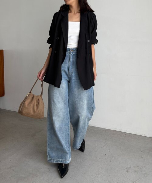 CAPRICIEUX LE'MAGE（カプリシューレマージュ）の「【3サイズ展開】ストレートルーズデニム（デニムパンツ・レディース・ブルー・38/PS/36）」の3枚目の写真