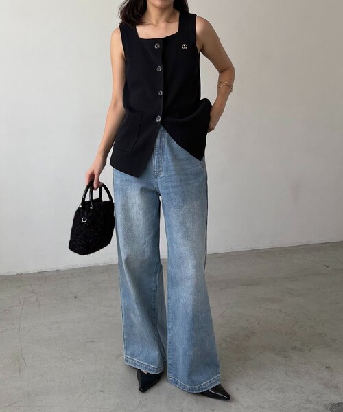 CAPRICIEUX LE'MAGE（カプリシューレマージュ）の「【3サイズ展開】ストレートルーズデニム（デニムパンツ・レディース・ブルー・38/PS/36）」の5枚目の写真