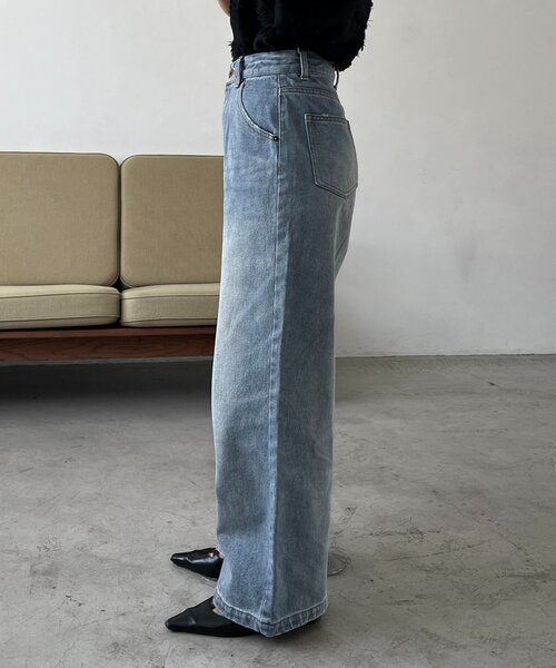 CAPRICIEUX LE'MAGE（カプリシューレマージュ）の「【3サイズ展開】ストレートルーズデニム（デニムパンツ・レディース・ブルー・38/PS/36）」の10枚目の写真