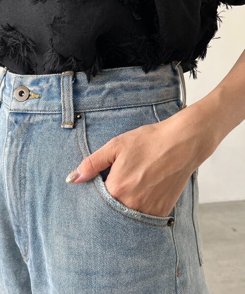 CAPRICIEUX LE'MAGE（カプリシューレマージュ）の「【3サイズ展開】ストレートルーズデニム（デニムパンツ・レディース・ブルー・38/PS/36）」の15枚目の写真