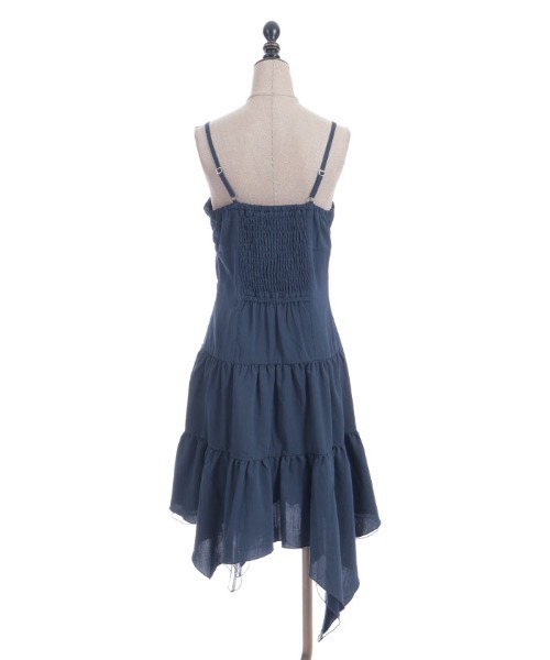axes femme POETIQUE（アクシーズファムポエティック）の「ドロストデザインイレヘムワンピース（ワンピース・レディース・ブラック/ネイビー/ホワイト・MEDIUM）」の4枚目の写真
