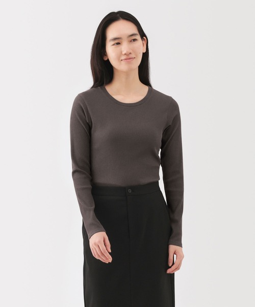 ブラミンク P FF37G RIB HN リブ編みニット カットソー 長袖 38 BLAMINK｜ブラミンクのロングスリーブ（カットソー・Tシャツ）通販