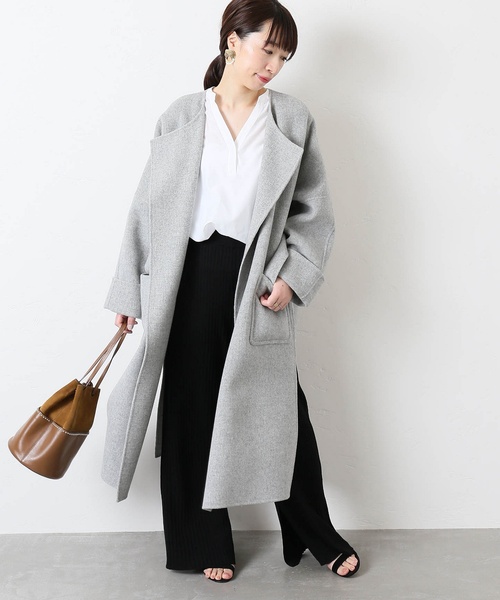 ブランド古着】ノーカラーコート（ノーカラーコート）｜journal