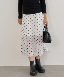 U by SPICK&SPAN | ドットプリントシアーロングスカート(スカート)