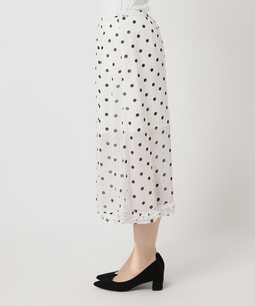 U by SPICK&SPAN（ユーバイスピックアンドスパン）の「ドットプリントシアーロングスカート（スカート・レディース・ホワイト・FREE）」の21枚目の写真