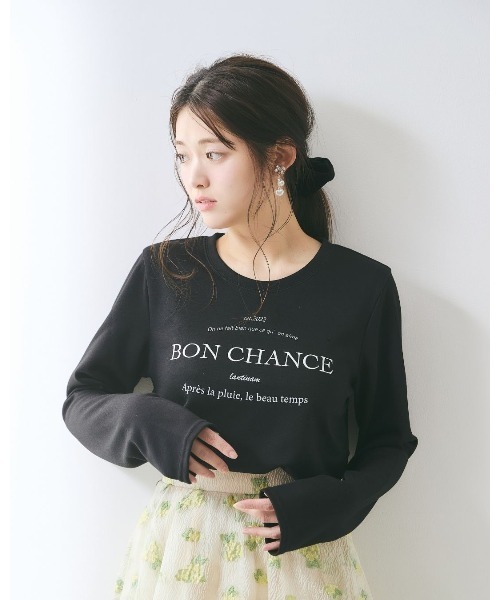 LANTINAM(ランティナム)の「カレッジロゴロングスリーブTシャツ(Tシャツ/カットソー・レディース・ホワイト/ブラック・LARGE/MEDIUM)」の8枚目の写真