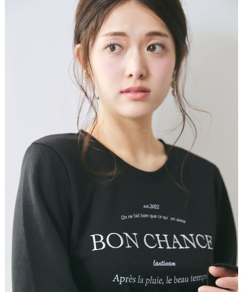 LANTINAM(ランティナム)の「カレッジロゴロングスリーブTシャツ(Tシャツ/カットソー・レディース・ホワイト/ブラック・LARGE/MEDIUM)」の9枚目の写真