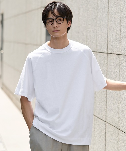 coca(coca)(コカ)の「OE天竺ラグランステッチTシャツ(Tシャツ/カットソー・メンズ・ホワイト/チャコール/ブラック/ダークグリーン・XL/M/L)」の1枚目の写真
