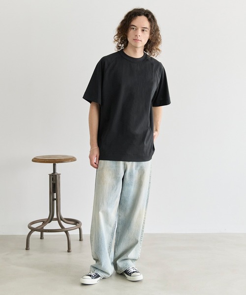 coca(coca)(コカ)の「OE天竺ラグランステッチTシャツ(Tシャツ/カットソー・メンズ・ホワイト/チャコール/ブラック/ダークグリーン・XL/M/L)」の18枚目の写真