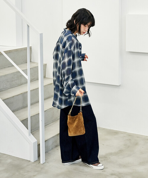 FREAK'S STORE(フリークスストア)の「チェックシアーシャツ(シャツ/ブラウス・レディース・ブラック/ネイビー/レッド・フリ-)」の5枚目の写真