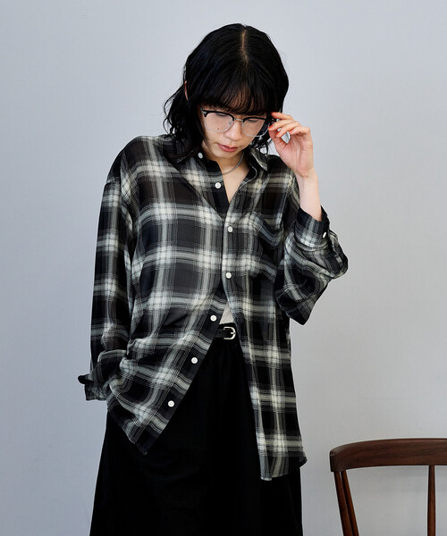 FREAK'S STORE(フリークスストア)の「チェックシアーシャツ(シャツ/ブラウス・レディース・ブラック/ネイビー/レッド・フリ-)」の19枚目の写真