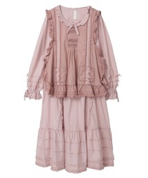IHATOV♡　ピンクハウス　ロングワンピース　リボン　ピコフリル　花柄 極美品*ピンクハウス ワンピース 花柄 ロング リボン ピコフリル