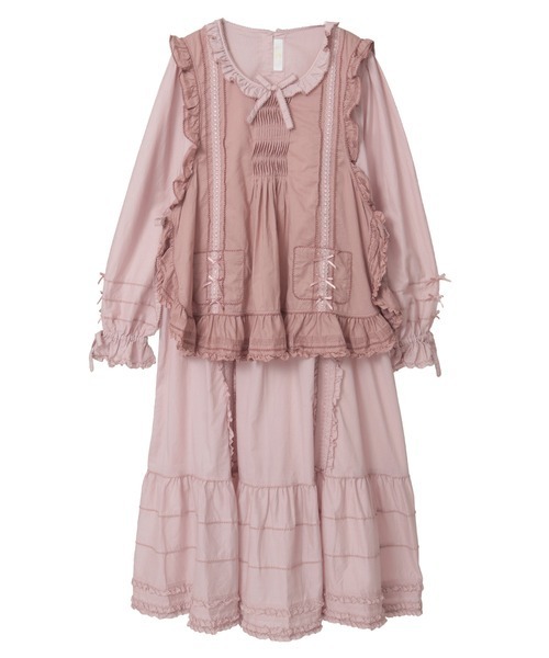 【LaLa】 PINKHOUSE タブリエ付きワンピース タブリエ付きワンピース（ワンピース）｜PINK HOUSE（ピンクハウス）の