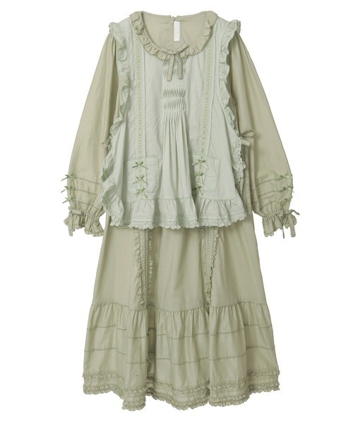 【LaLa】 PINKHOUSE タブリエ付きワンピース タブリエ付きワンピース（ワンピース）｜PINK HOUSE（ピンクハウス）の