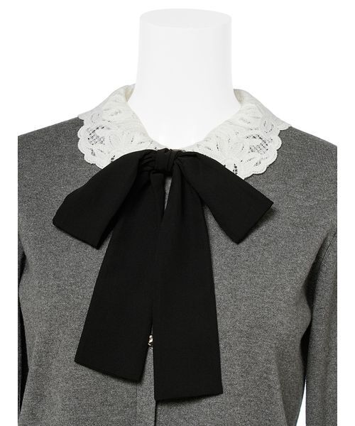 CELFORD（セルフォード）の「デタッチャブルレースカラーカーディガン（カーディガン/ボレロ・レディース・モカ/チャコールグレー/ブラック・36/38）」の4枚目の写真