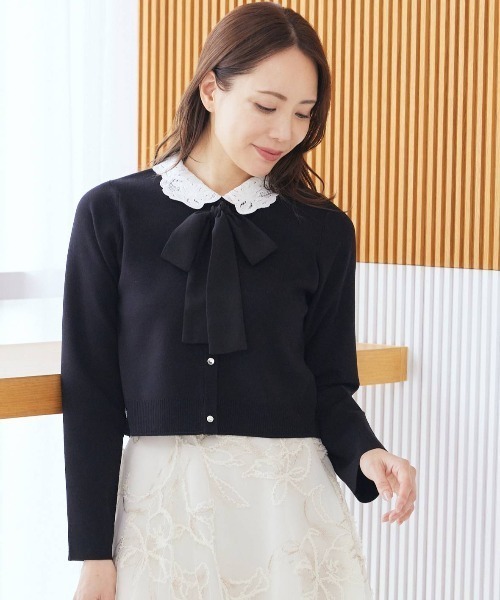デタッチャブルレースカラーカーディガン（カーディガン/ボレロ