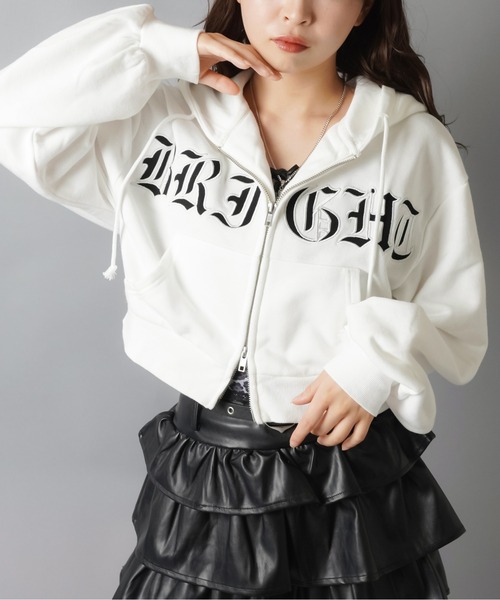 裏毛ショート丈ジップパーカー/オールドロゴ（パーカー）｜SPINNS