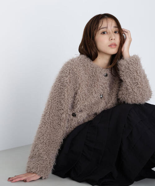 【の】NATURAL BEAUTY BASIC フェイクファーコート ナチュラルビューティーベーシック NATURAL BEAUTY BASIC