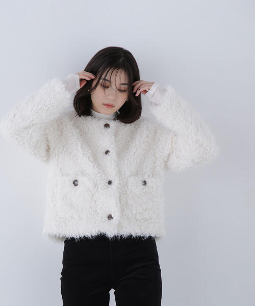 NATURAL BEAUTY BASIC(ナチュラルビューティーベーシック)の「◇【Oggi掲載】カーリーフェイクファージャケット(その他アウター・レディース・ベージュ/オフホワイト・SMALL/MEDIUM)」の12枚目の写真