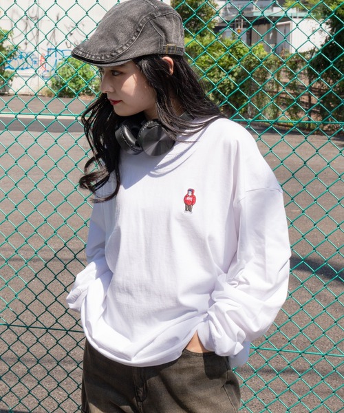 BEN DAVIS（ベンデイビス）の「∴WEGO/BENDAVIS別注ワンポイントロンT（Tシャツ/カットソー・メンズ・ホワイト/ネイビー/アッシュグレー/ブラック・MEDIUM/LARGE）」の2枚目の写真