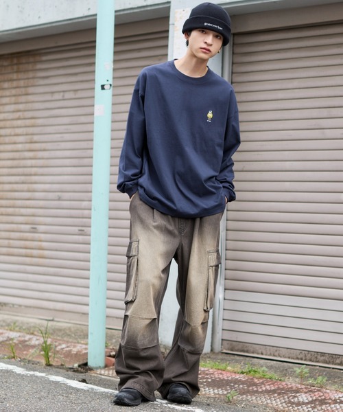 BEN DAVIS（ベンデイビス）の「∴WEGO/BENDAVIS別注ワンポイントロンT（Tシャツ/カットソー・メンズ・ホワイト/ネイビー/アッシュグレー/ブラック・MEDIUM/LARGE）」の10枚目の写真