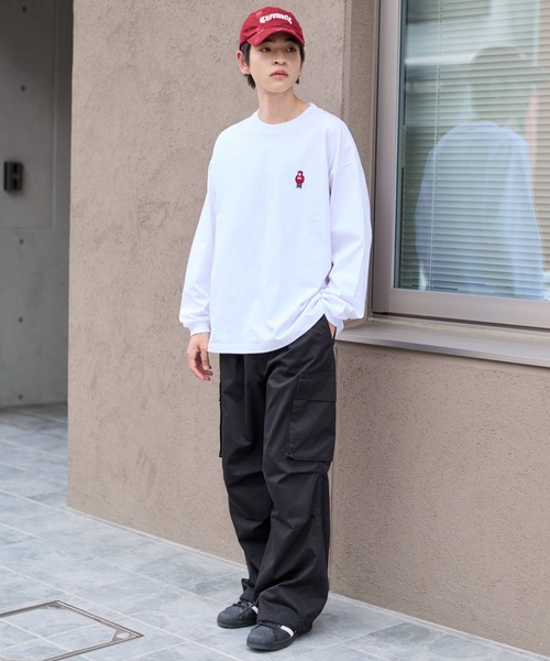 BEN DAVIS（ベンデイビス）の「∴WEGO/BENDAVIS別注ワンポイントロンT（Tシャツ/カットソー・メンズ・ホワイト/ネイビー/アッシュグレー/ブラック・MEDIUM/LARGE）」の5枚目の写真