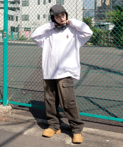 BEN DAVIS（ベンデイビス）の「∴WEGO/BENDAVIS別注ワンポイントロンT（Tシャツ/カットソー・メンズ・ホワイト/ネイビー/アッシュグレー/ブラック・MEDIUM/LARGE）」の6枚目の写真