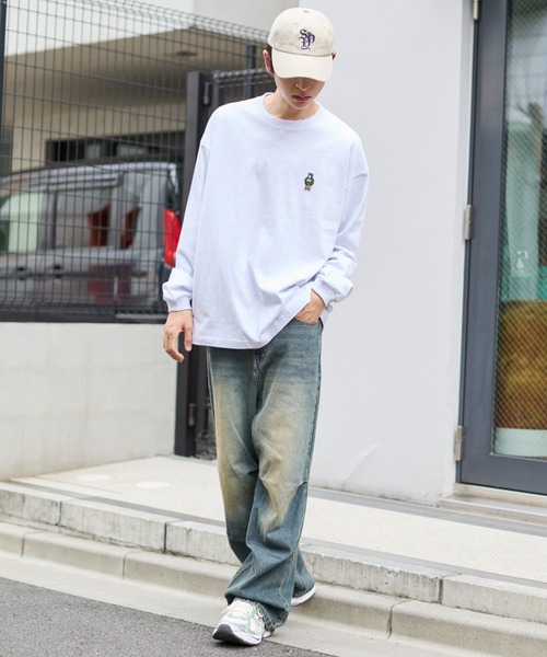 BEN DAVIS（ベンデイビス）の「∴WEGO/BENDAVIS別注ワンポイントロンT（Tシャツ/カットソー・メンズ・ホワイト/ネイビー/アッシュグレー/ブラック・MEDIUM/LARGE）」の8枚目の写真