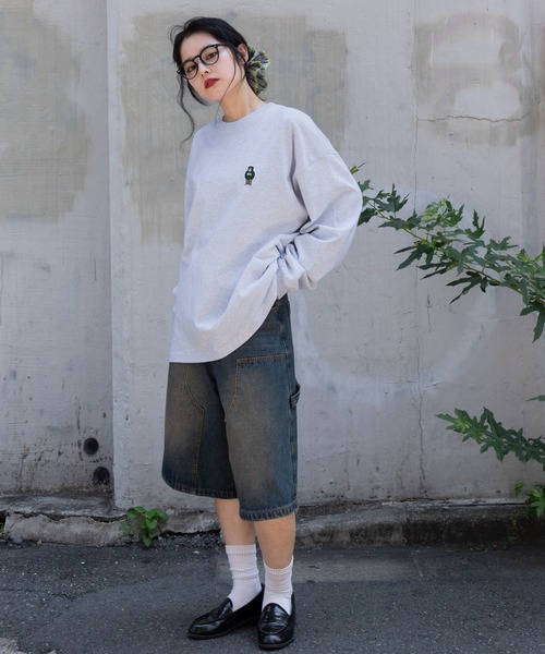 BEN DAVIS（ベンデイビス）の「∴WEGO/BENDAVIS別注ワンポイントロンT（Tシャツ/カットソー・メンズ・ホワイト/ネイビー/アッシュグレー/ブラック・MEDIUM/LARGE）」の9枚目の写真