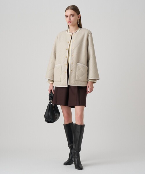 ANAYI（アナイ）の「フェイクムートンキルティングコート（トレンチコート・レディース・アイボリー/ブラック・34/36/38）」の20枚目の写真