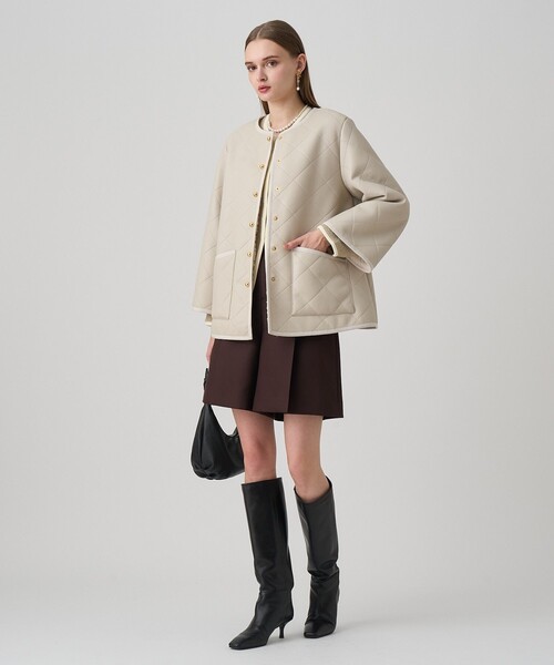 ANAYI（アナイ）の「フェイクムートンキルティングコート（トレンチコート・レディース・アイボリー/ブラック・34/36/38）」の19枚目の写真